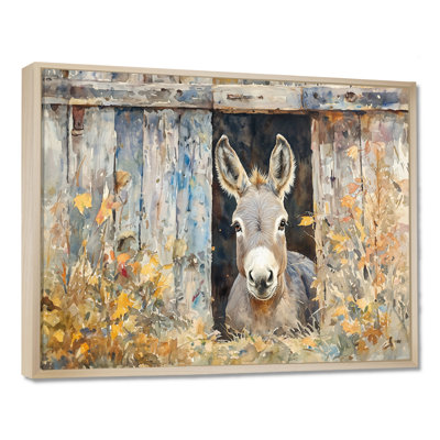 «Dorrelis Donkey Floral Portrait At The Barn», art mural d'âne pour le salon