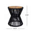 Table d'appoint d'extérieur noire en bois d'acacia et corde tissée Scott Living Nara-78794588