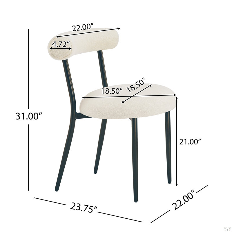 DINING CHAIR( SET OF 2 ), Cream