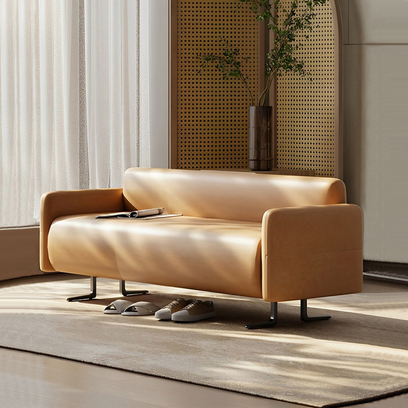 Tabouret de chambre simple italien, Brun, H 23,22 po x l 47,24 po x P 21,65 po