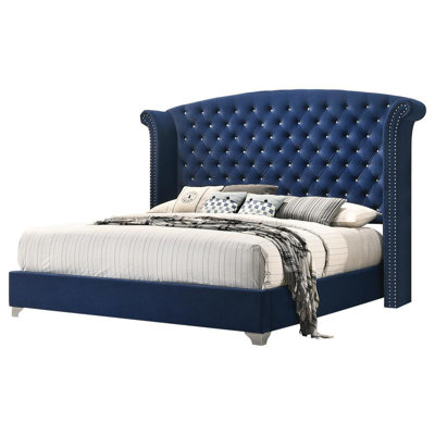Upholstered Wingback Bed