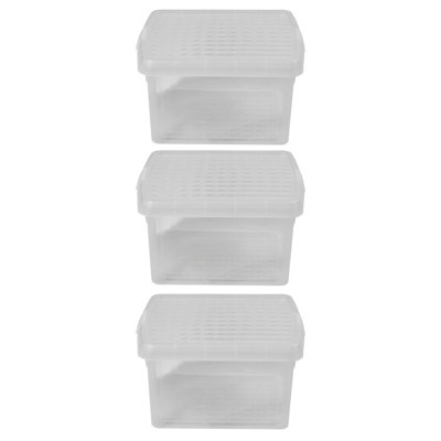 Wham Clip Square Plastic Storage Boxes with Secure Clip Lock Lids Clear/Clear/Clear
