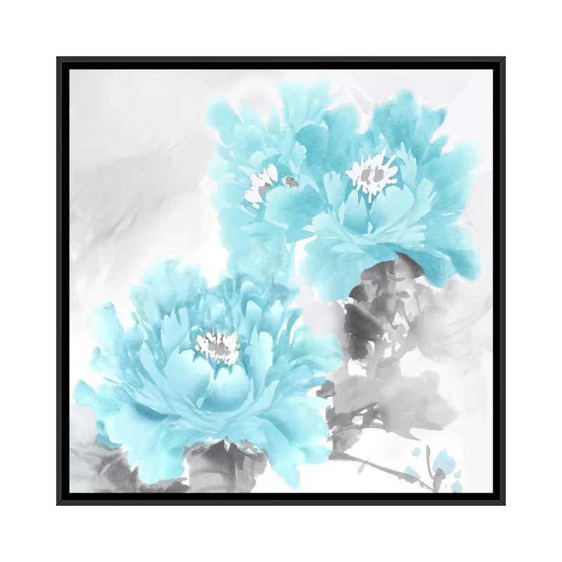 «Flower Bloom in Aqua II» par Jesse Stevens - Giclée sur toile tendue avec châssis, H 37 po x l 37 po x P 1,5 po