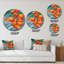 Ripe Persimmons On Branches On Green - Art mural traditionnel en cercle en métal-68850348