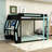 Full Size Wooden Bunk Bed With Integrated Gaming Desk, Charging Station And RGB Lighting-1663010755
