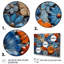 Floral bohème bleu et orange mosaïque 1 - Boho mosaïque murale-1133885198-1133885297