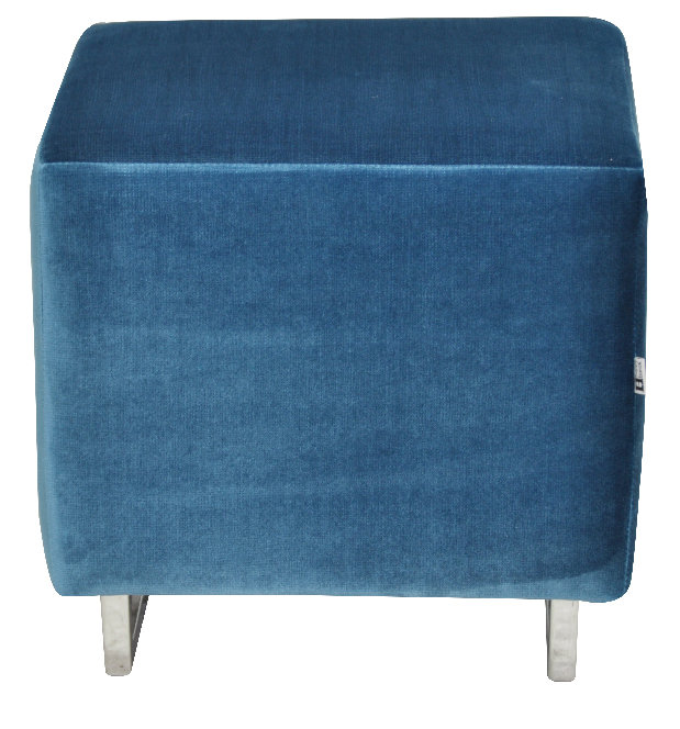 Modern 40cm Wide Square Ottoman, Blue