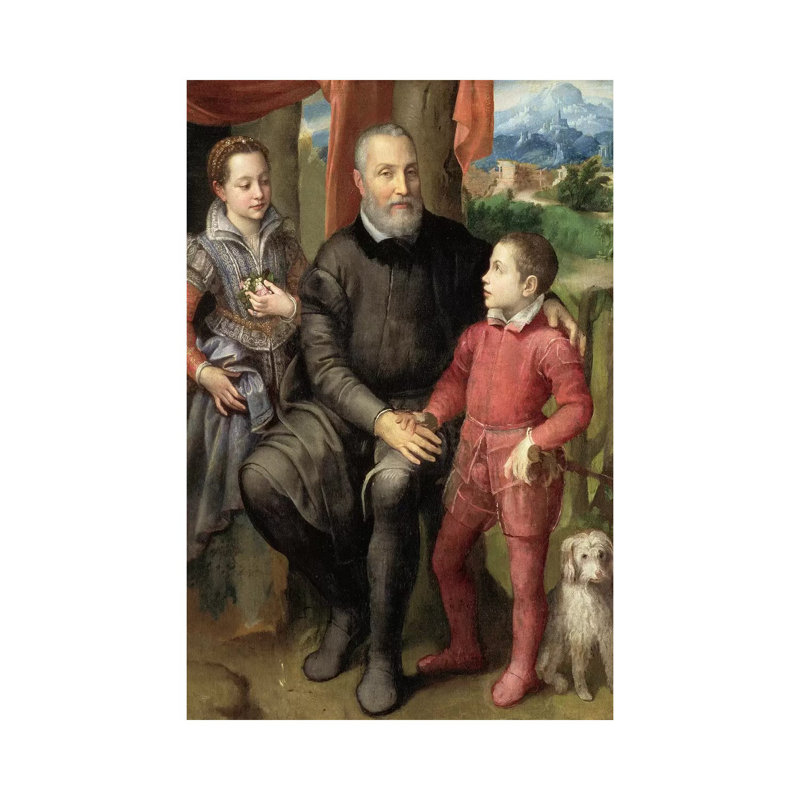 Portrait Of The Artist's Family: Minerva (Sister), Amilcare (Father) And Asdrubale (Brother), 1559 by Sofonisba Anguissola - Wrapped Canvas Painting