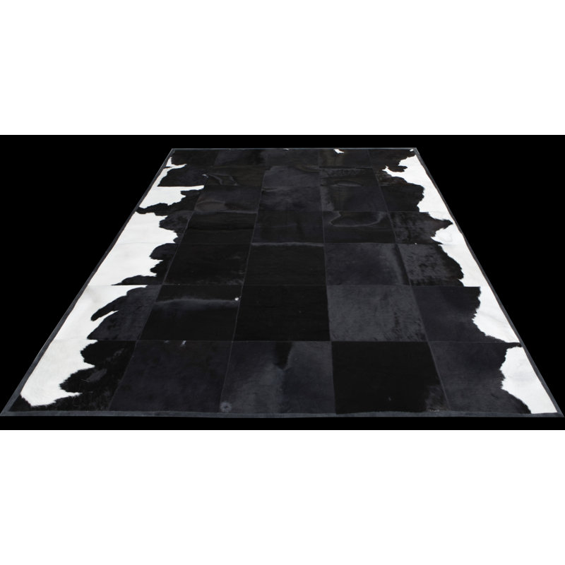 Cowhide Abstract Area Rug, Rectangle 2' x 3'