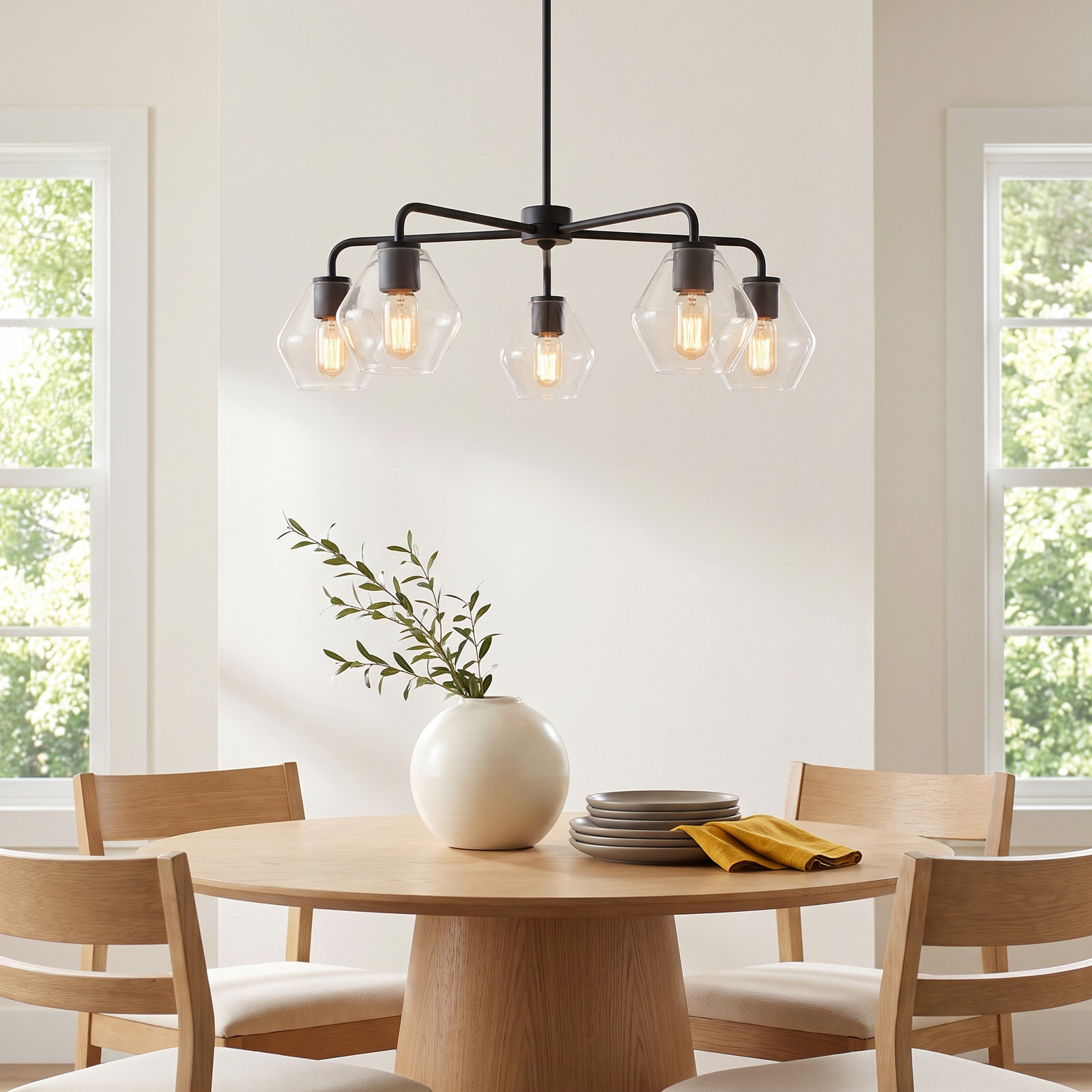 Rooks 5-Light Chandelier, Midnight Black