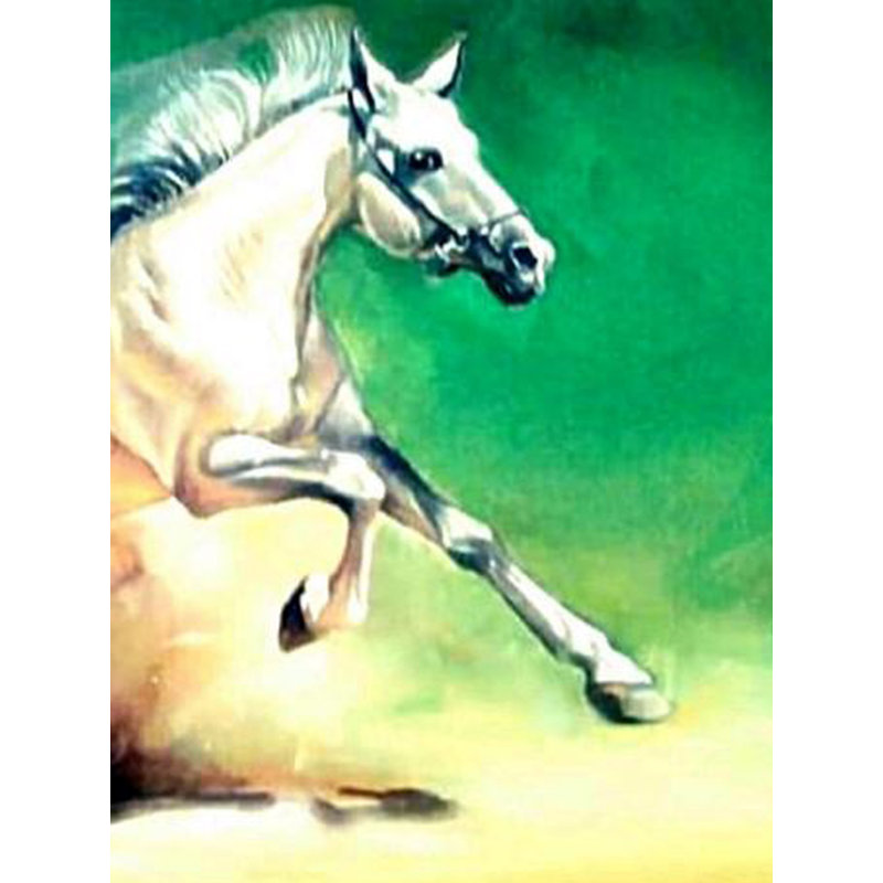 Cheval qui court dans le désert | Huile sur toile | Par Dipa Talukder