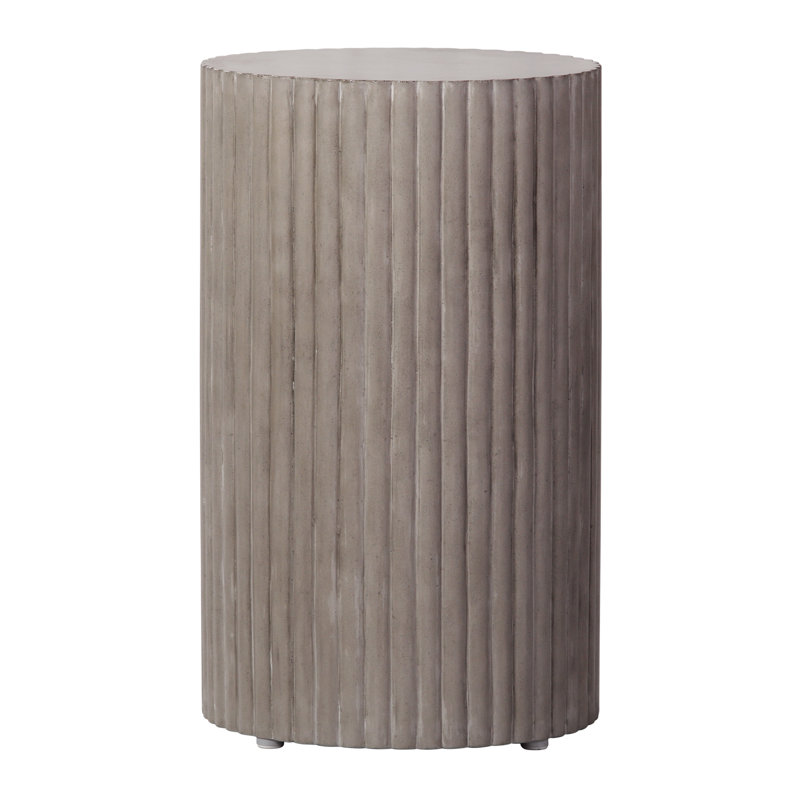 Perpetual 15'' Stone Outdoor Side Table, Gray