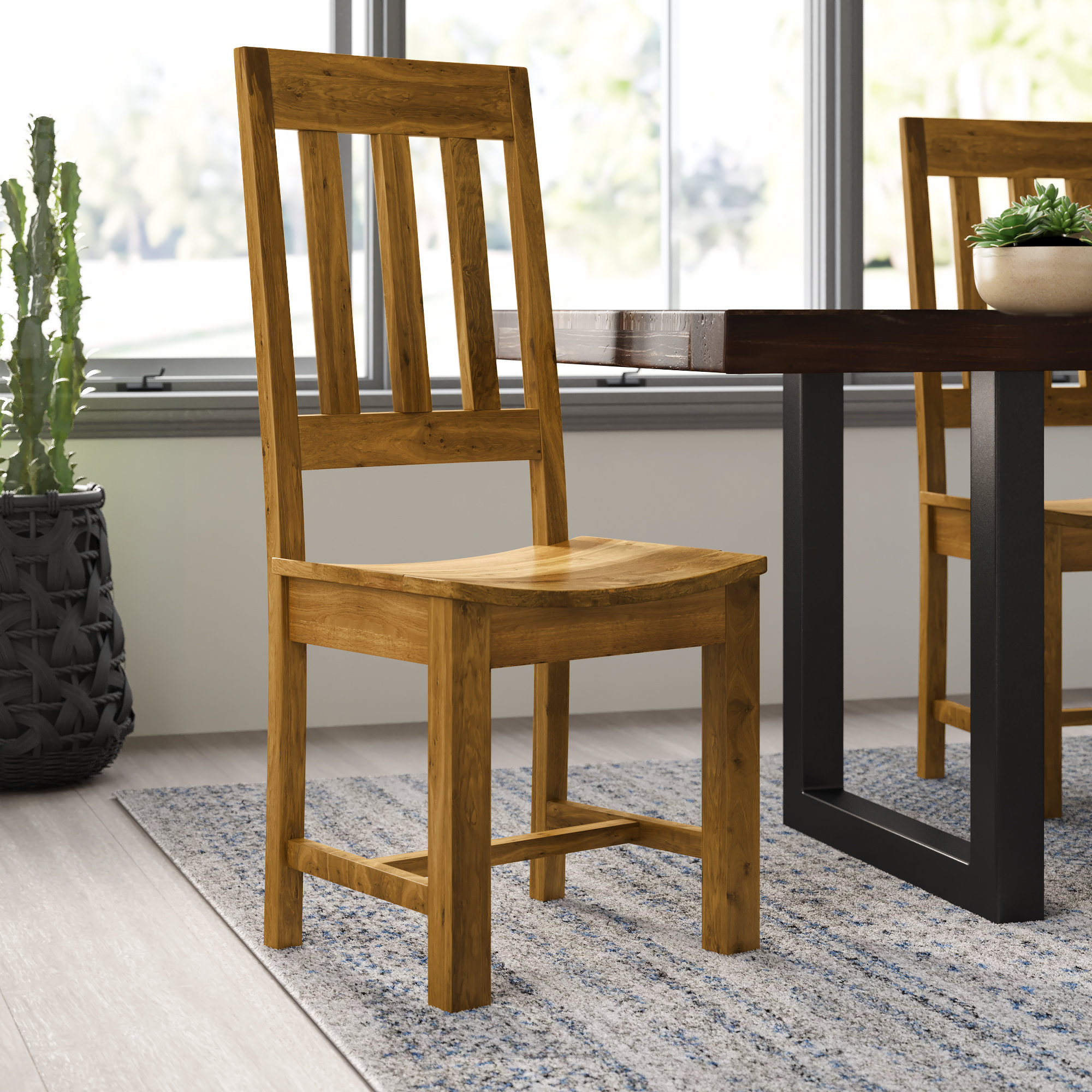 Millwood Pines Harley Solid Wood Dining Chair in Natural | Wayfair