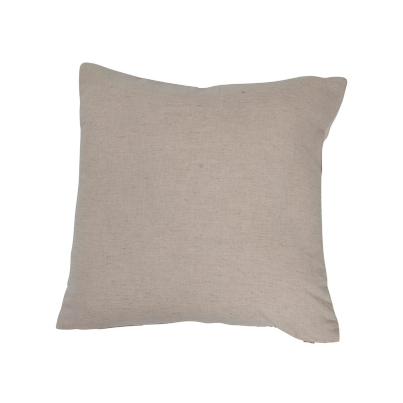 Yellow Quilted Cotton Honeycomb Pattern Square Pillow, 20"
