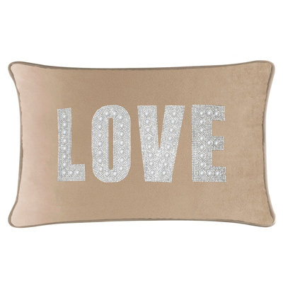 Coussin Sparkles Home Love Montaigne | Strass et fausses perles | Insert en plumes et lavable à la machine