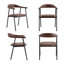 Ensemble de 4 chaises en cuir de polyuréthane brun avec pieds en métal - Chaises de salle à manger minimalistes modernes avec dossier-885171290-885171291