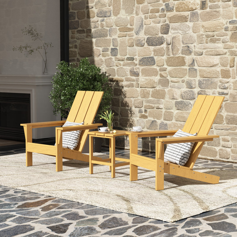 Godin All-Weather HDPE Adirondack Chair with Table, Tan