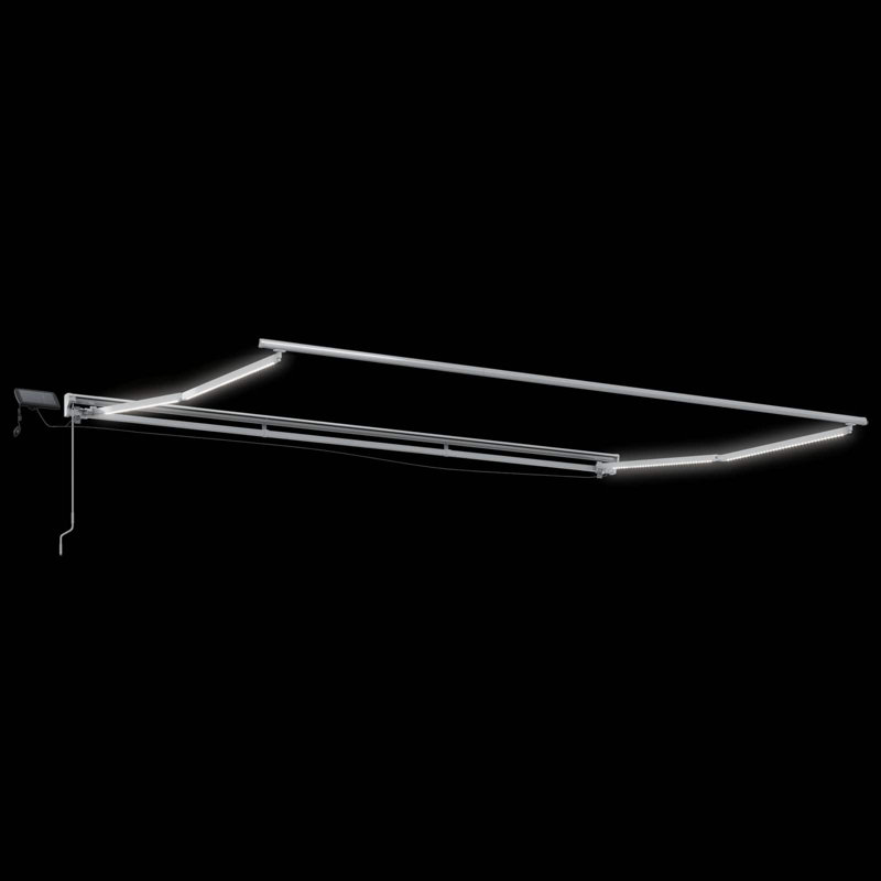 VidaXL Retractable, 500cm W x 300cm D, Yellow/Grey/White Striped
