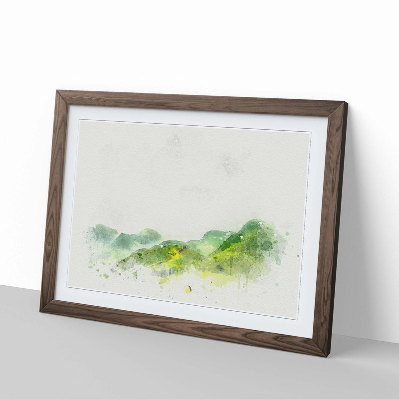 Mountains of the Lake District in Abstract - Framed Print, 48cm H x 65cm W x 2cm D, Walnut Framed