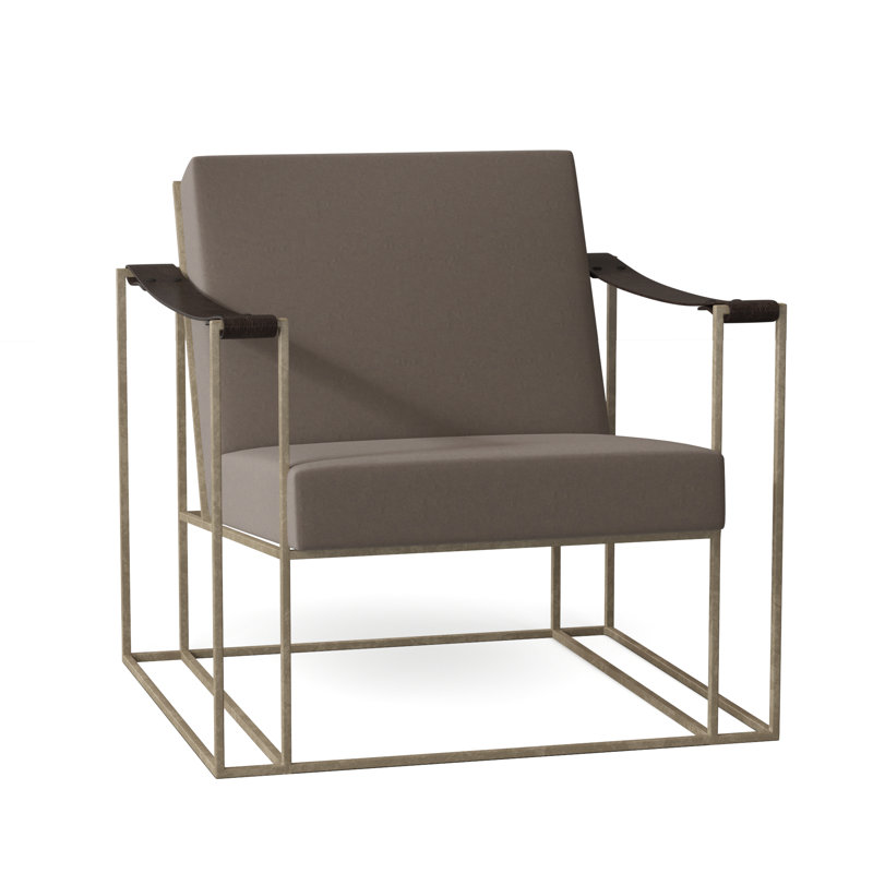 Dekker 31" Wide Top Grain Leather Armchair, Light Grey Leather 202-010