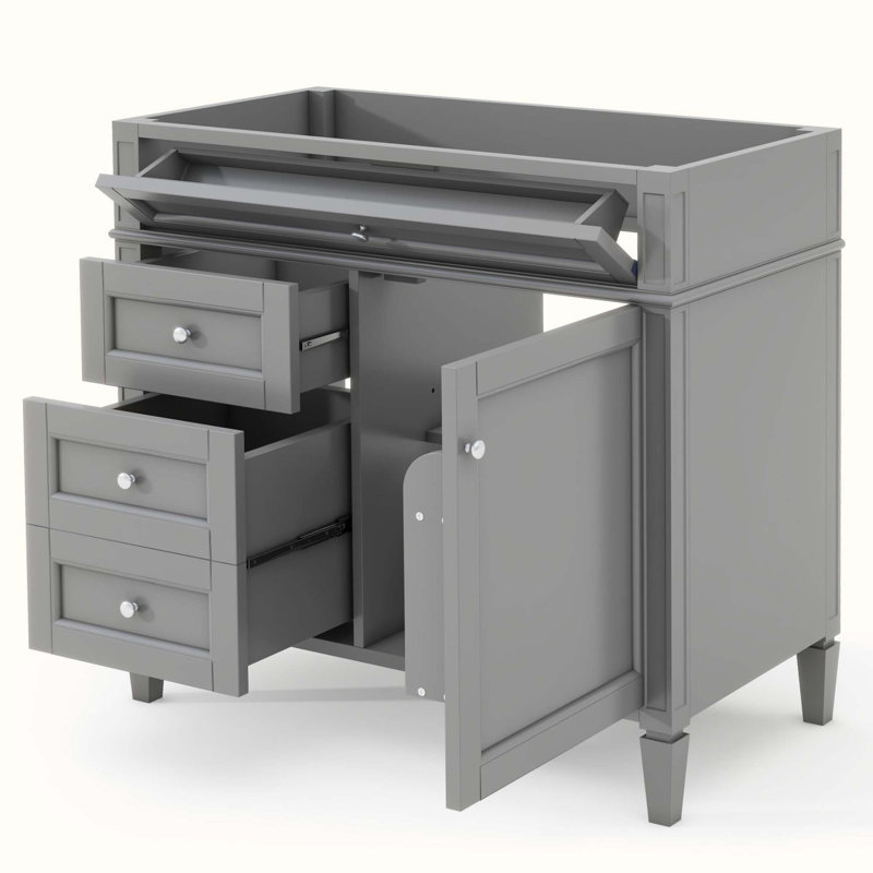 35'' Single Bathroom Vanity Base Only, Gray