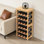 Bamboo Wine Rack For 24 Bottles, 6-Tier Freestanding Floor Wine Storage Shelf With Table Top, Display Organizer For Kitchen, Bar, Cellar