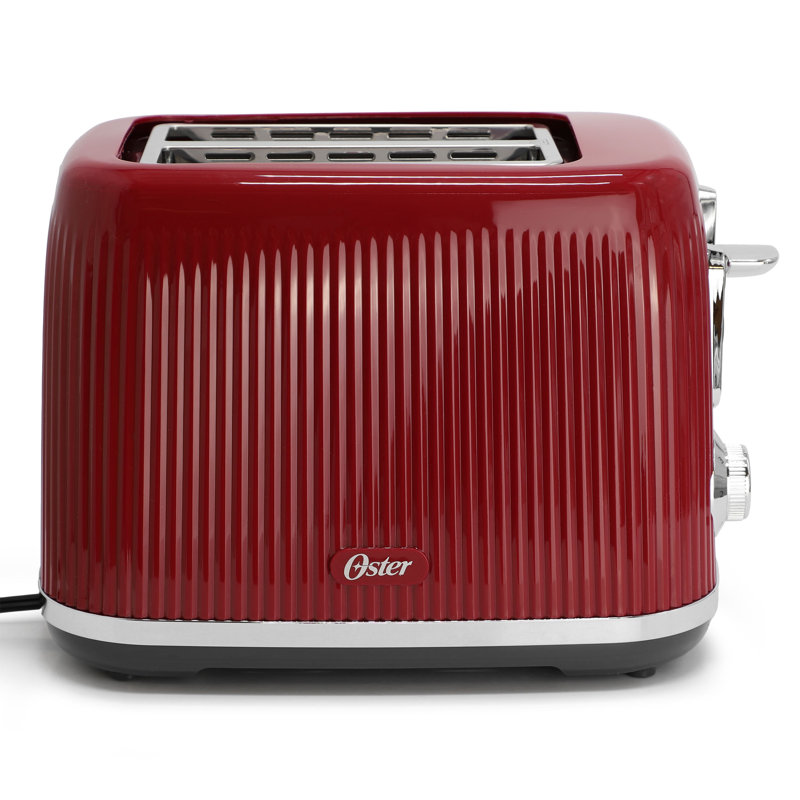 Retro 2 Slice Toaster with Extra Wide Slots in Red, Red