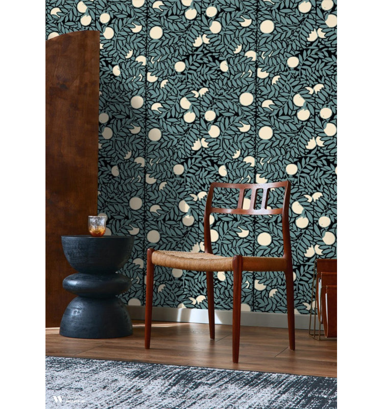 Signature Orange Grove 10' L x 24" W Wallpaper Roll, Blue Cream, Peel & Stick