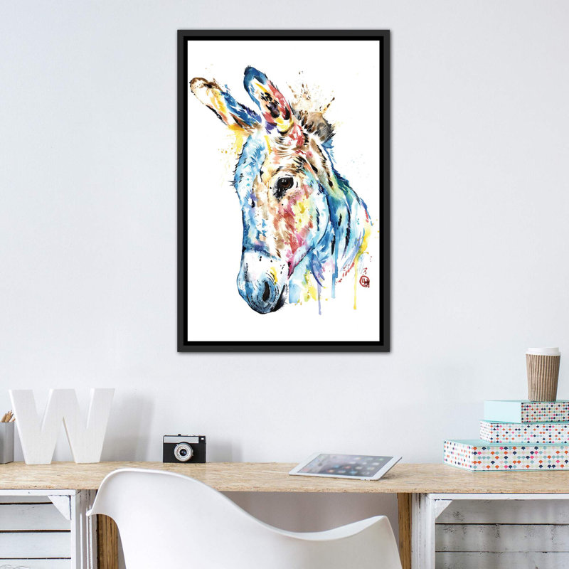 «Donkey» par Lisa Whitehouse - impression d'art graphique, Pas de tapis, H 40 po x l 26 po x P 1,5 po