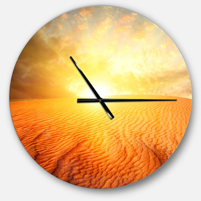 Sand Landscape with Sun Traditional Wall Clock