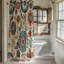 Rideau de douche 1 pièce Boho Floral Vibes-4893392