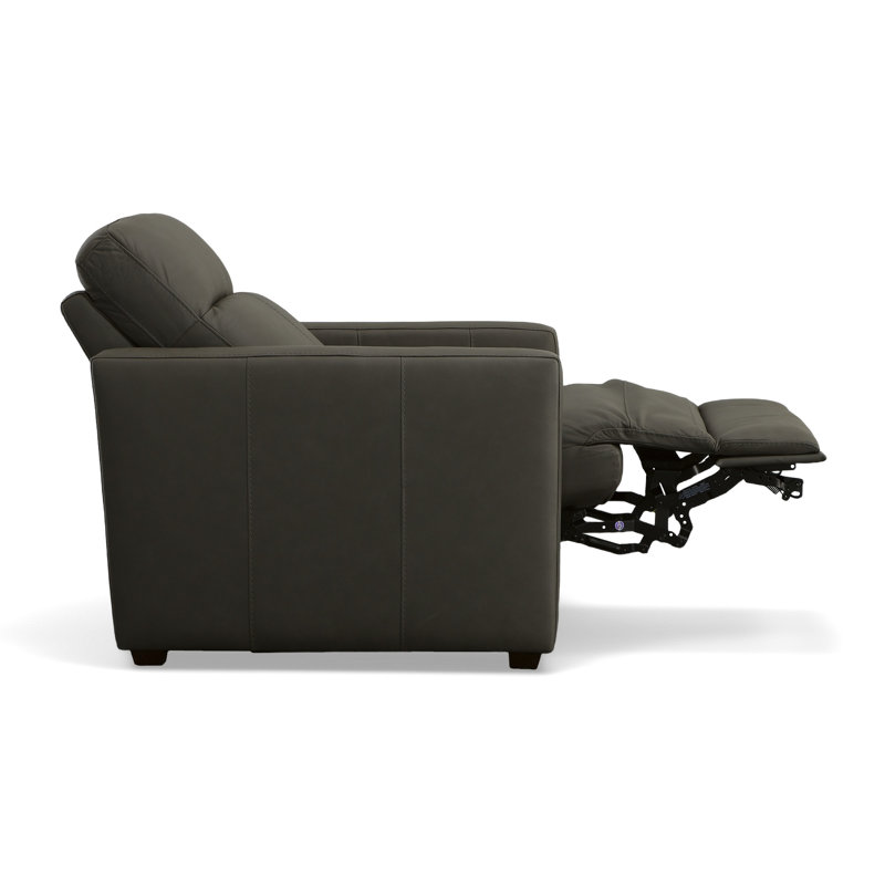 Fauteuil inclinable électrique en cuir 34 po Broadway, Similicuir schiste