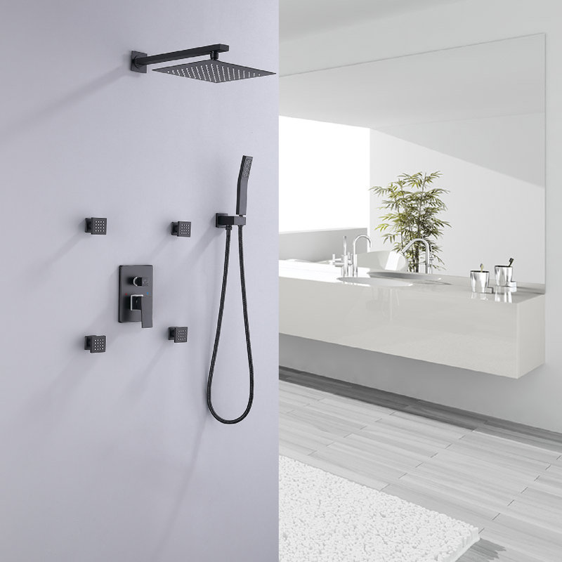 Système de douche à pluie avec 4 jets pour le corps et ensemble de douche à main