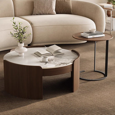 Solid wood creative simple rock plate tea table