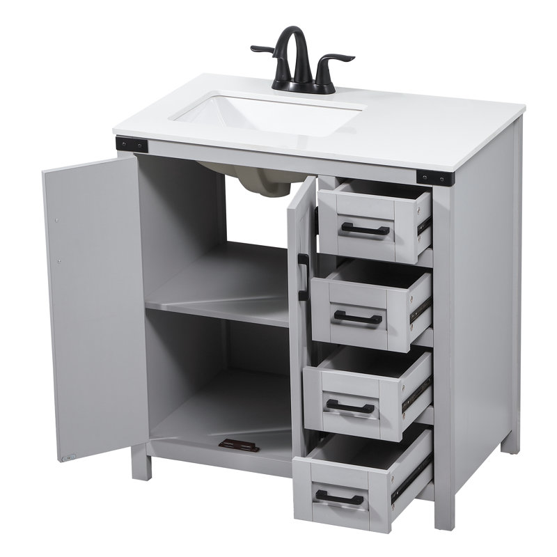 Ensemble de meuble-lavabo simple 32 po Slayton, Gris