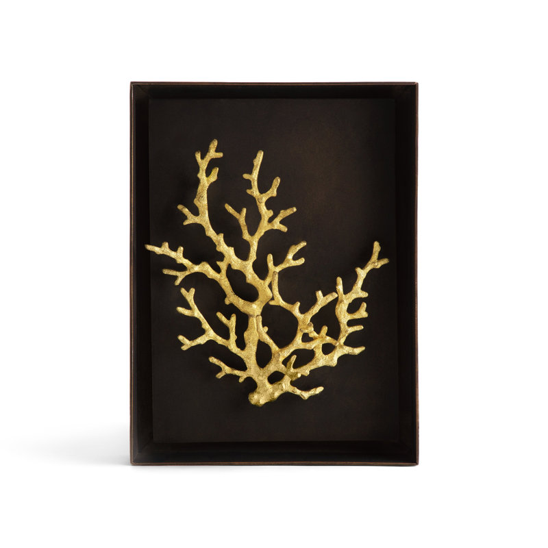 Ocean Coral Shadow Box, Gold