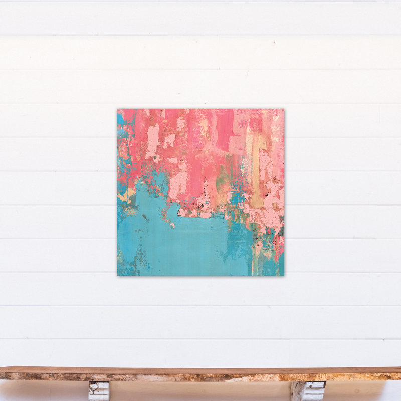«Pink and Blue Abstract», impression sur toile