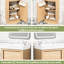 Meuble-lavabo rustique de 15,68 po avec lavabo réversible en résine, tablette réglable, porte à ouverture facile, fermeture en douceur, finition grain de bois