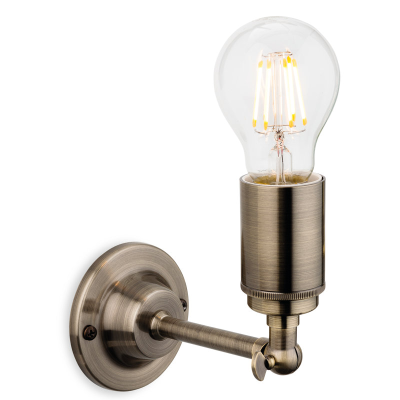  1-Light Candle Wall Light, Antique Brass