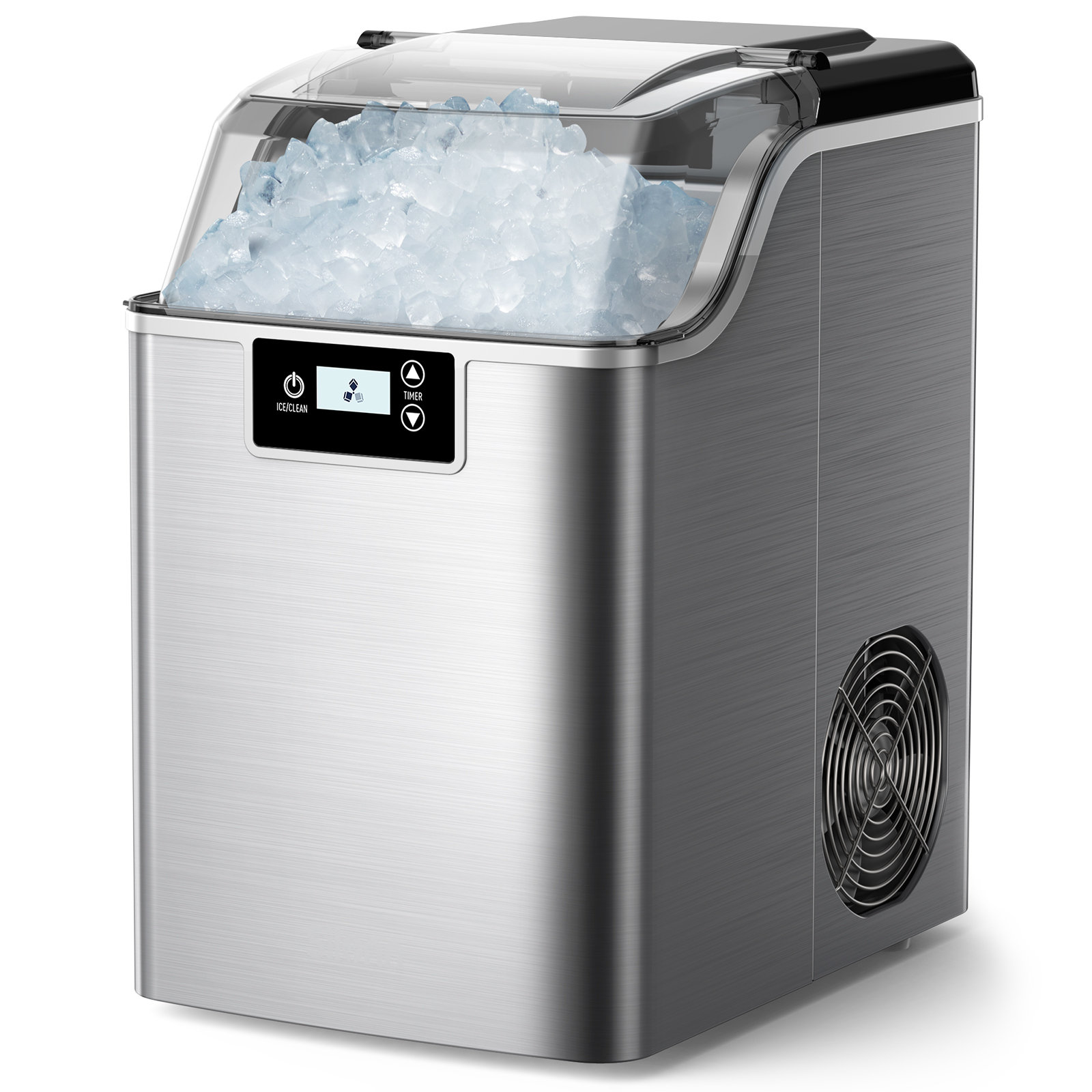  Newair Nugget Ice Maker, Sonic Speed Countertop Crunchy Ice  Pellet Machine 45 lbs. of Ice a Day, Stainless Steel, Self-Cleaning  Function and BPA-Free Parts, Perfect for Home, Kitchen, and More 