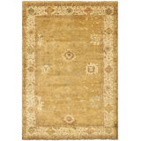 Oushak Oriental Hand-Knotted Wool Gold/Ivory Area Rug
