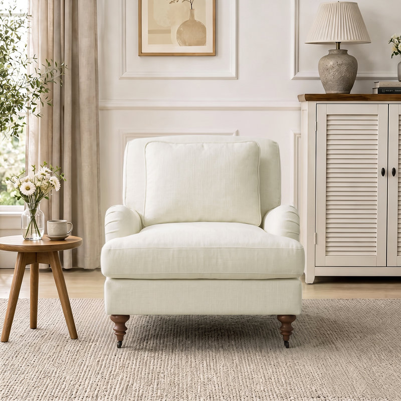 Fauteuil à roulettes English Classic, Blanc, 1, 29" W x 35" D x 33" H