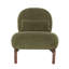 Chaise d'appoint en velours avec pieds en bois massif et coussin moelleux, fauteuil de lecture sans accoudoirs-1900683874