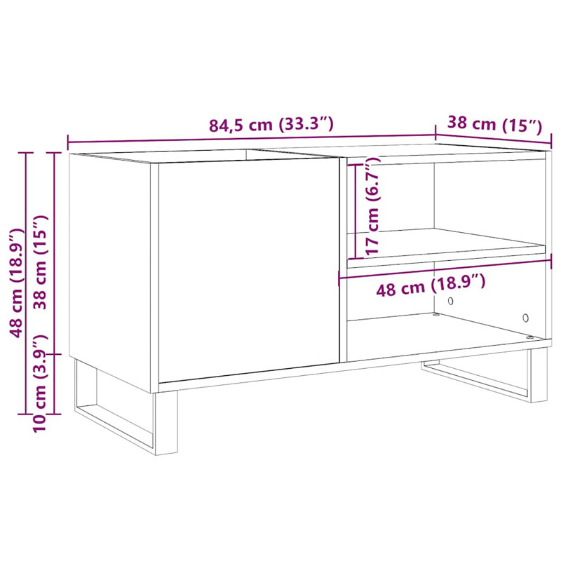 48cm H Media Cabinet, Artisan Oak