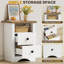 NightStand, ensemble de 2 avec 2 tiroirs et tablette de rangement ouverte, table de chevet de ferme pour salon de chambre à coucher-1020683274