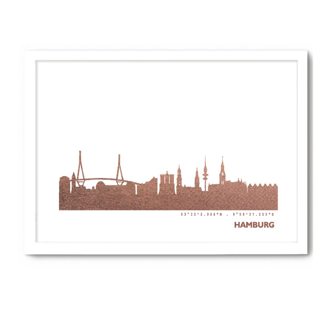 Gerahmtes Poster Hamburg Skyline