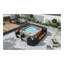 Ensemble de canapés modulaires en rotin pour l'extérieur avec cadre mini spa, sièges en bois et espaces de rangement, gris