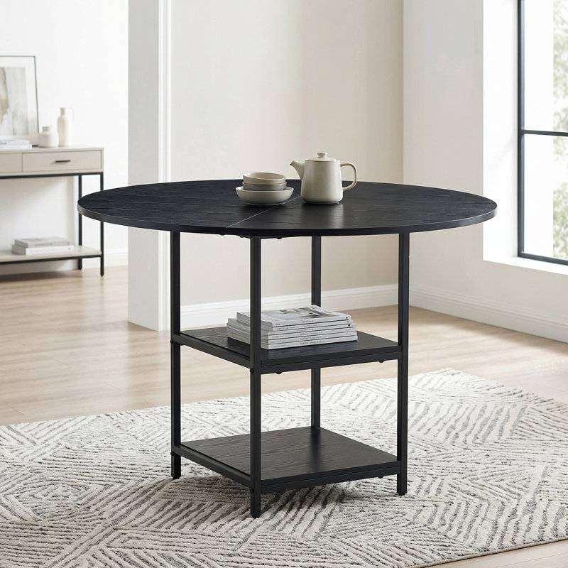 Metal Base Dining Table, Black