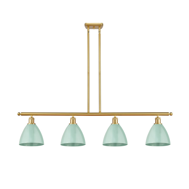 Luminaire suspendu 4 lumières pour îlot de cuisine, Écume de mer, Or satiné