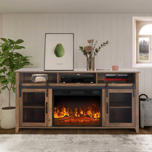 Kit TV Stand for TVs up to 65" with Electric Fireplace Included